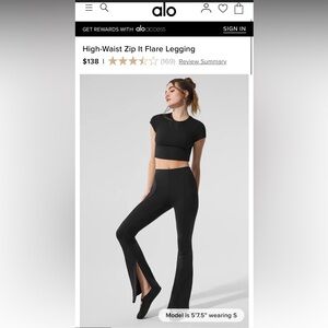 ALO Yoga High-Waist Zip It Flare Legging